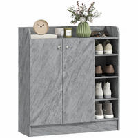 SCHUHSCHRANK Grau 30.0/83.0/90.0 cm - Grau, Holzwerkstoff (83/90/30cm)