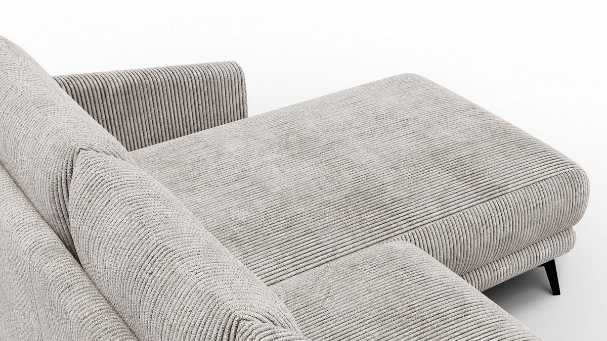 ECKSOFA VILT 3-Sitzer, perlweiß - Schwarz/Weiß, Holzwerkstoff/Textil (221/156cm) - Courtois Laville