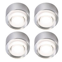 LED WANDLEUCHTE Silber Metall Rund 4er Set - Silberfarben, Metall (4/3.2/4cm)