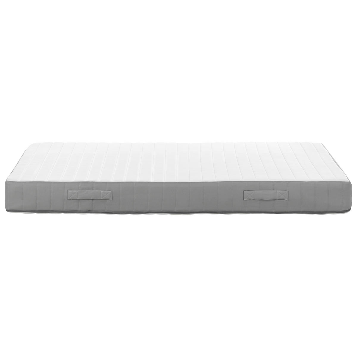 SALTEA CU SPUMĂ CU MEMORIE ȘI ARCURI ÎNFUNDATE H2/3 mediu 120/200 cm Drift - alb, material textil (120/200cm) - Beliani