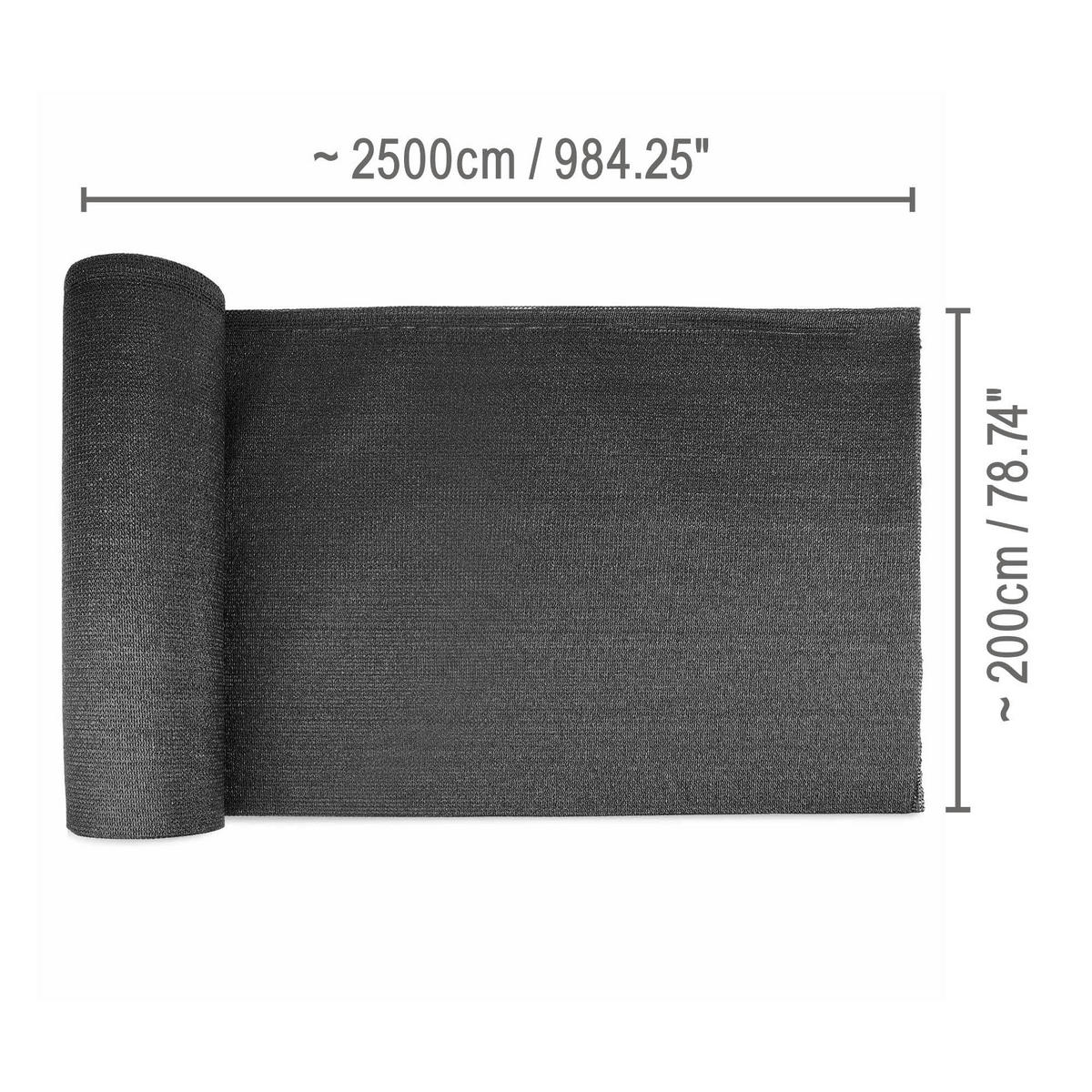 SICHTSCHUTZZAUN SolVision SG80 200/2500 cm Anthrazit - Anthrazit, Kunststoff (2500/200cm) - Sol Royal
