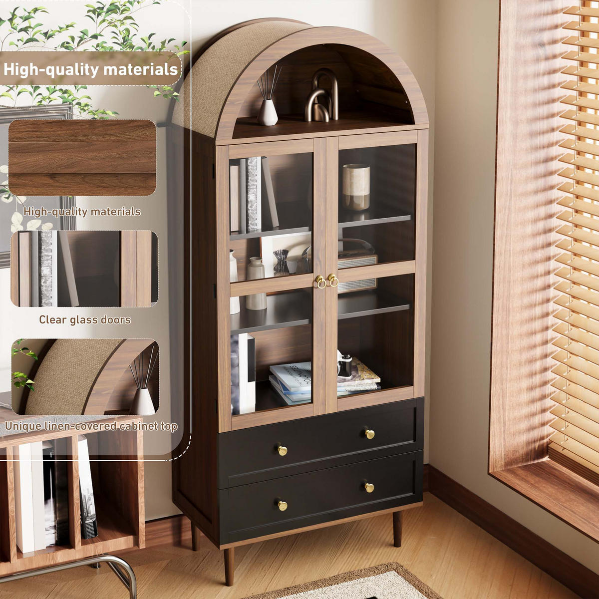 SIDEBOARD Walnussfarben 70/38/168 cm - Walnussfarben, Holzwerkstoff (70/168/38cm) - PANGIVO