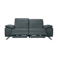3-SITZER Sofa Genius Echtleder mit 2 x Relaxfunktion Anthrazit - Anthrazit, Leder/Metall (220/80/104cm)