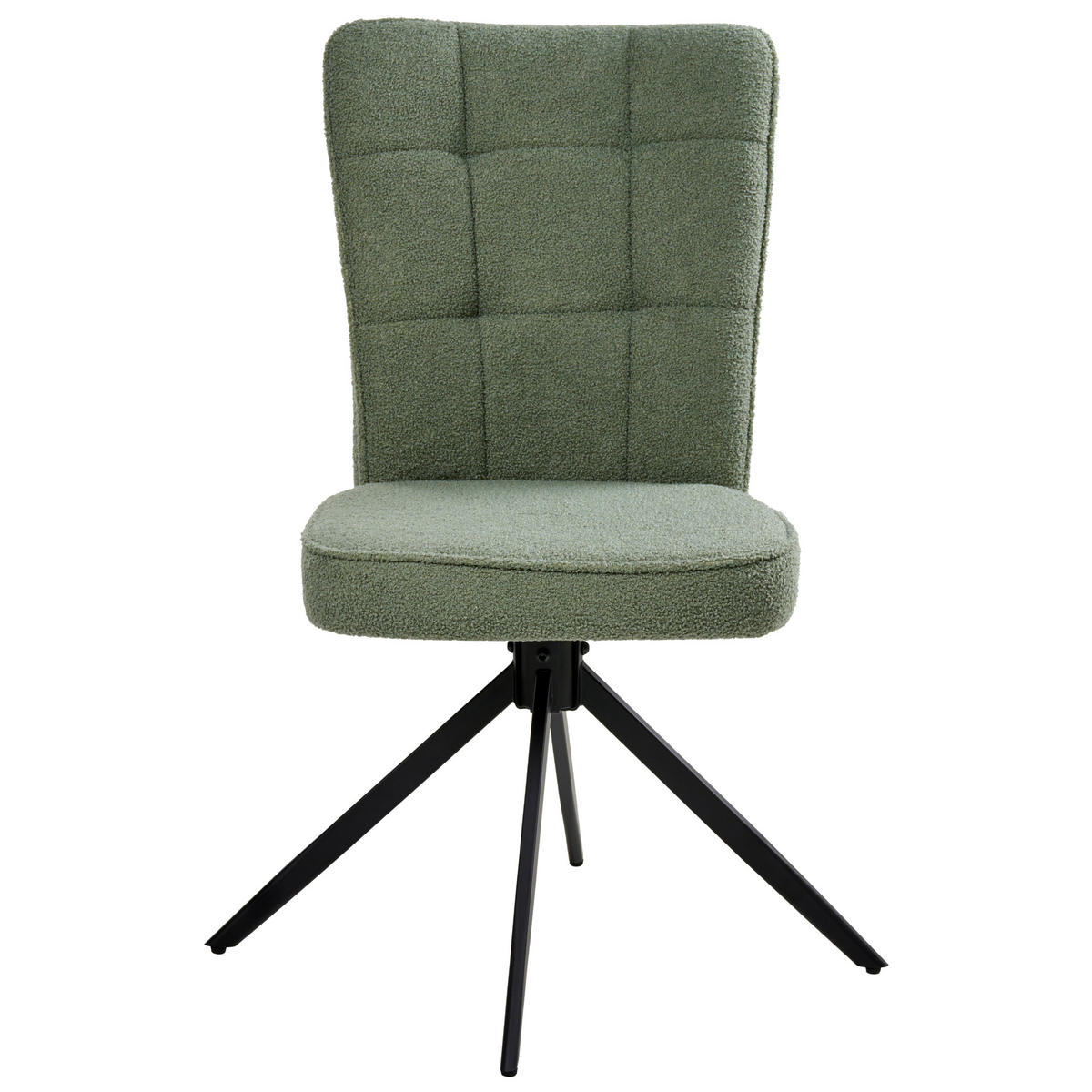 ESSZIMMERSTUHL 2er-Set drehbar Bouclé Hellgrün Ryan - Hellgrün, Textil (51/91/69cm) - Beliani