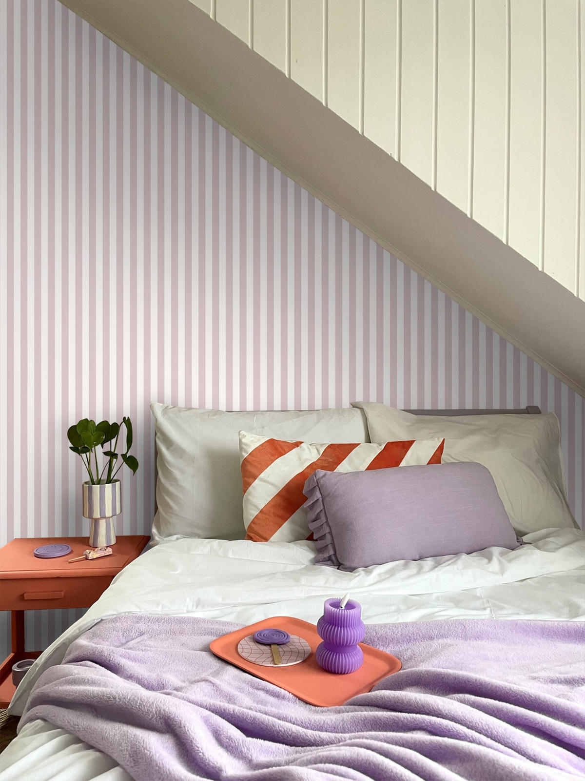 TAPETE Streifen 53 cm x 10.05 m - Lila, Papier (53/1000cm) - ESTAhome