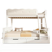 ETAGENBETT 90/200 cm & 140/200 cm in Weiß mit Schubladen und Zeitschriftenständer - Weiß, Holz/Holzwerkstoff (140/200cm) - CHICFURN