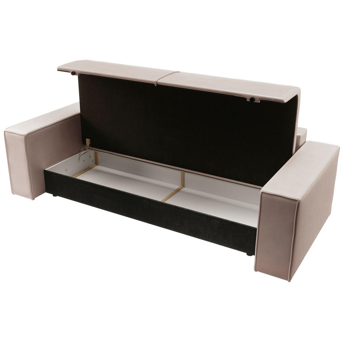 3-SITZER SCHLAFSOFA Farese Cuero Beige, Kunstleder - Creme/Schwarz, Kunststoff/Textil (257/86/102cm) - Selsey