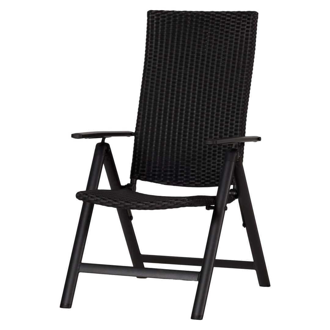 GARTENSTUHL, Lise, Stühle Schwarz, Rattan, 59 x 75 x 108 cm, 2-teilig - Schwarz, Naturmaterialien (59/108/75cm) - ebuy24