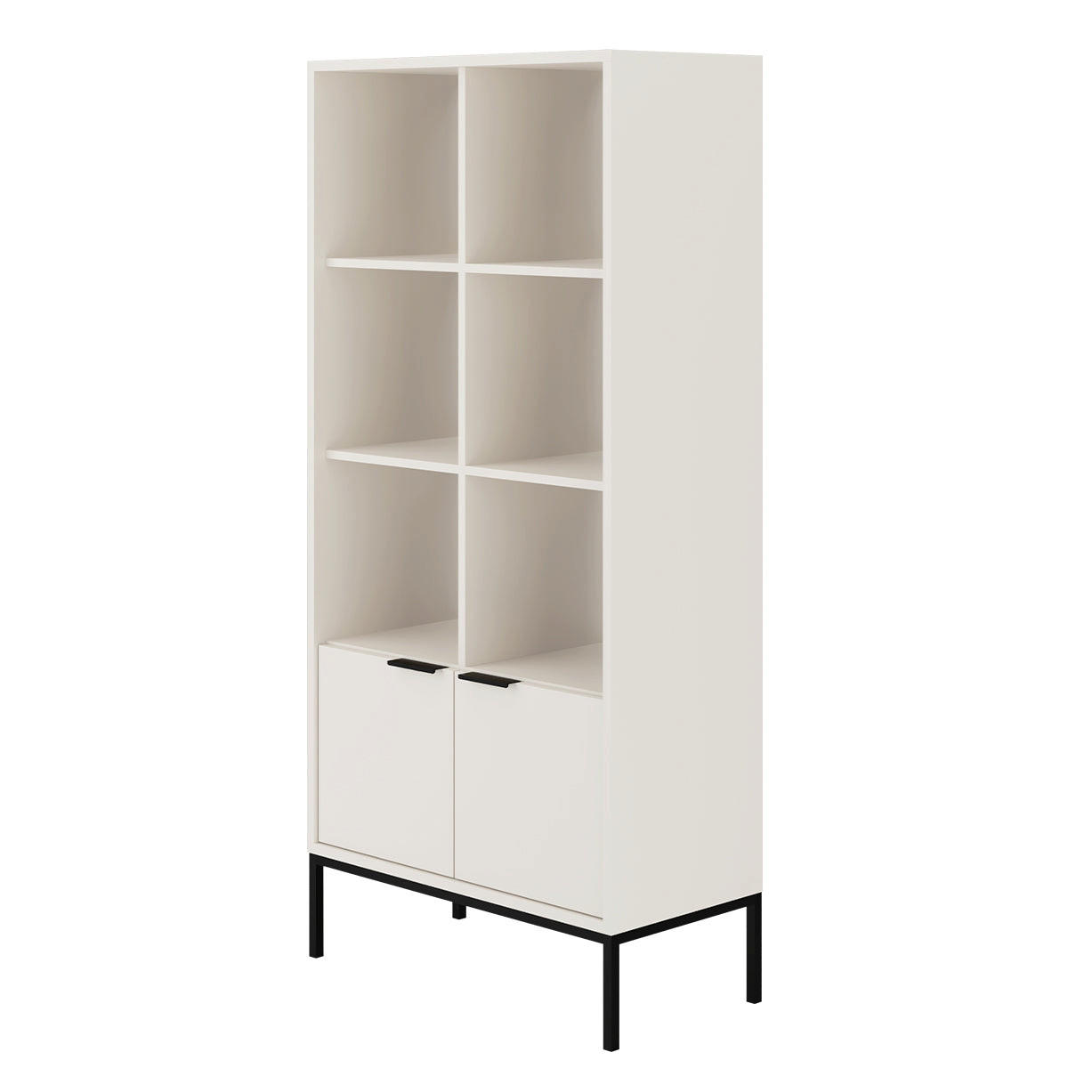 BÜCHERREGAL Seattle Weiß und Schwarz - Schwarz/Weiß, Holzwerkstoff (80/171.3/40cm) - Petits-meubles