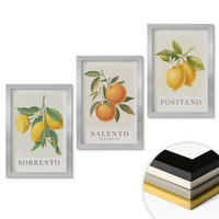 WANDBILDER 3er Set - 20x30 cm Silberner Rahmen - Amalfi-Zitronen und -Orangen - Silberfarben, Kunststoff (20/30cm) - ArtPrintCave
