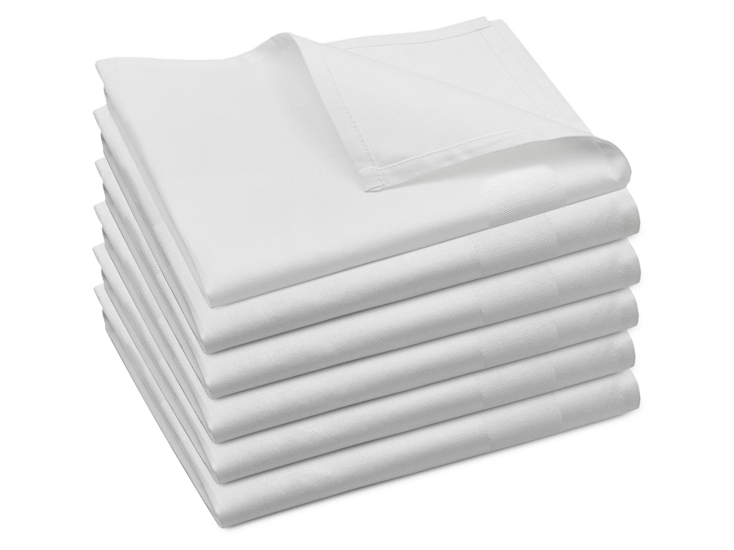 STOFFSERVIETTEN, 6er-Set, 50x50 cm, 100% Baumwolle, Weiß - Weiß, Textil (50/50cm) - Zollner