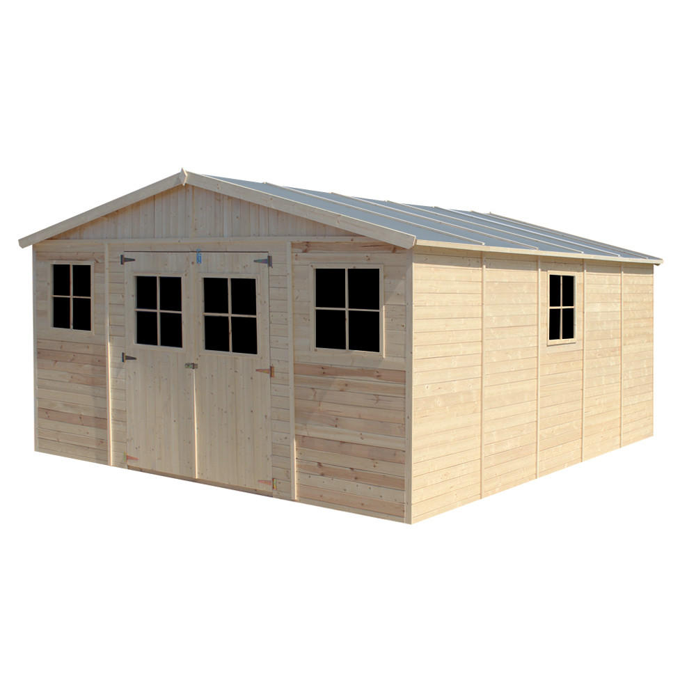 HOLZ-GARTHENHAUS - H246 x 418 x 522 cm/ 20 m² - IMBELA M333 - Beige, Holz (418/246/493cm) - Timbela