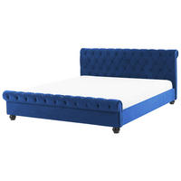 BETT 180/200cm Marineblau Avallon - Blau, Textil (180/200cm) - Beliani