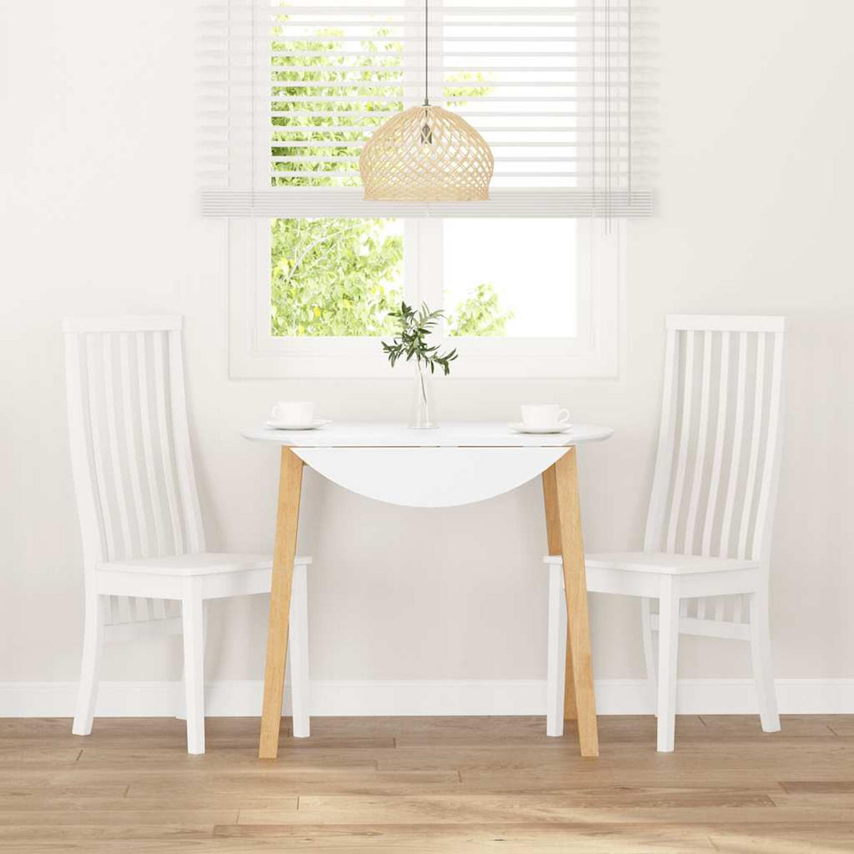 ESSZIMMERSTÜHLE 2 Stk. Weiß Massivholz Gummibaum 41*48.5*101cm - Weiß, Holz (41/101/48.5cm) - ZMH