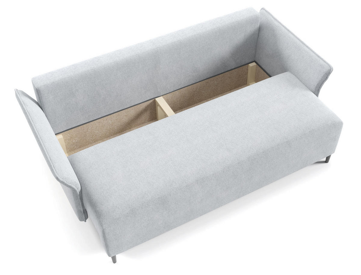 SOFA Hellgrau ASZTON Mit Dünnen Armlehnen - Grau, Naturmaterialien/Textil (235/100/86cm) - Sepro Meble