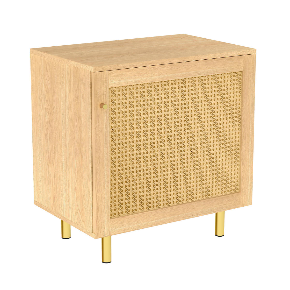 SIDEBOARD 180/40/63 cm aus MDF mit modularem Stauraum und goldfarbenen Griffen, Natur - Naturfarben, Holzwerkstoff (180/63/40cm) - Redom