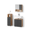 BADMÖBEL-SET Ronco Anthrazit gestreift 3 Teile - Anthrazit, Holzwerkstoff (60/59/30cm) - Livinity®