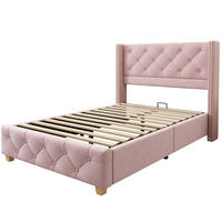 POLSTERBETT 90/200 cm DE-00371, in Samt Rosa - Pink, Metall (90/200cm) - ComfortXL