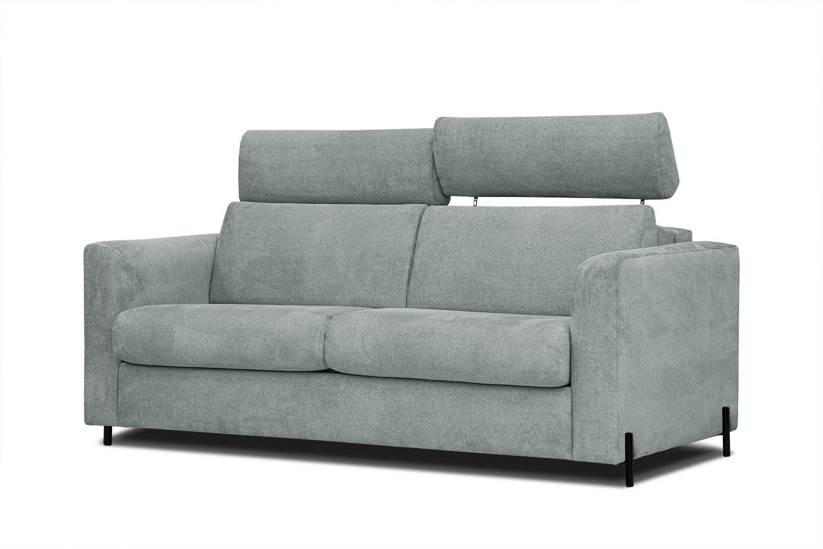 SOFA MEZO 3-Sitzer mit Schlaffunktion, platinfarben - Platinfarben/Schwarz, Holz/Textil (232/90/107cm) - Courtois Laville