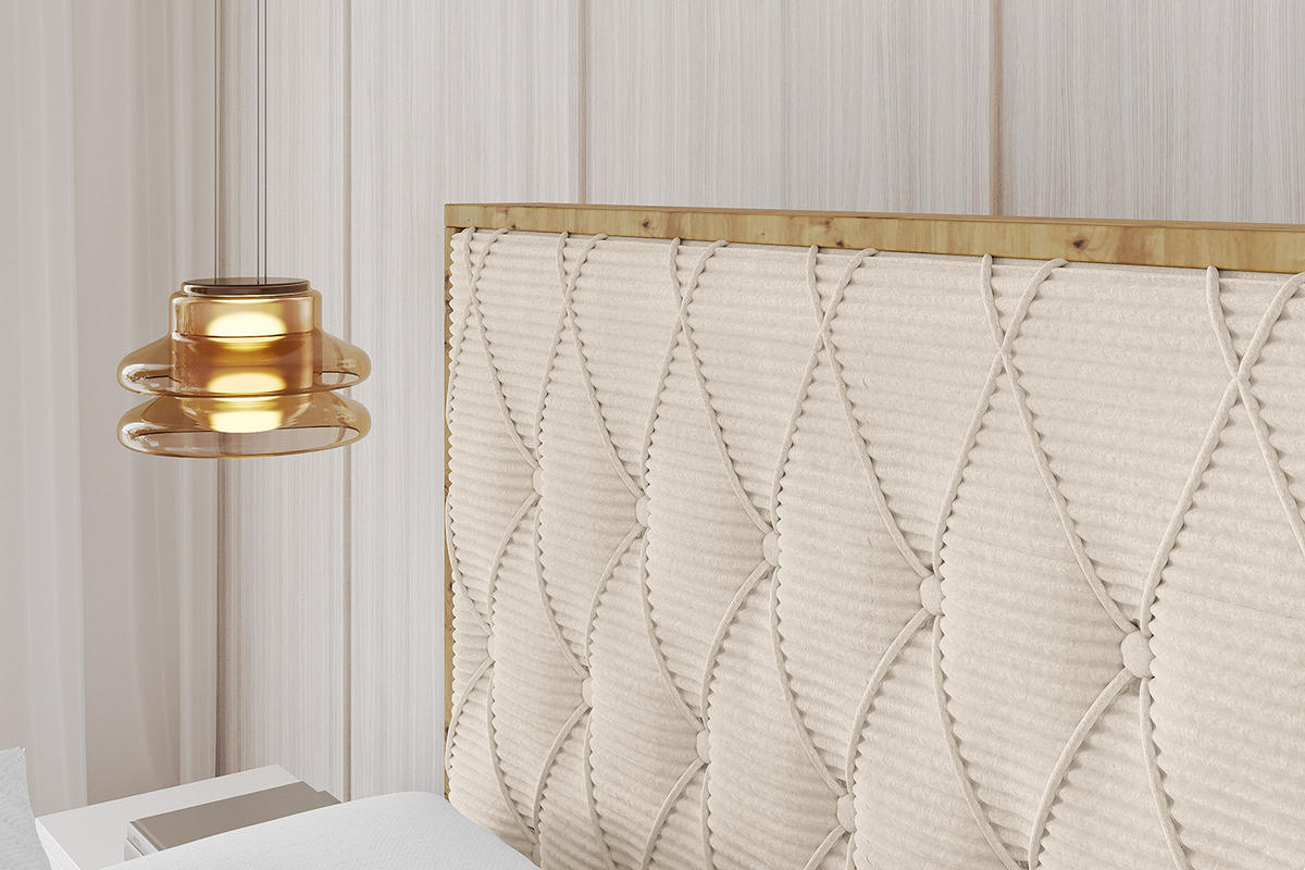 POLSTERBETT mit Bettkasten, Fußteil und Lattenrost, Boxbett ohne Matratze - ENZO5-Z 160x200 Beige - Creme, Holzwerkstoff/Textil (160/200cm) - ALTDECOR