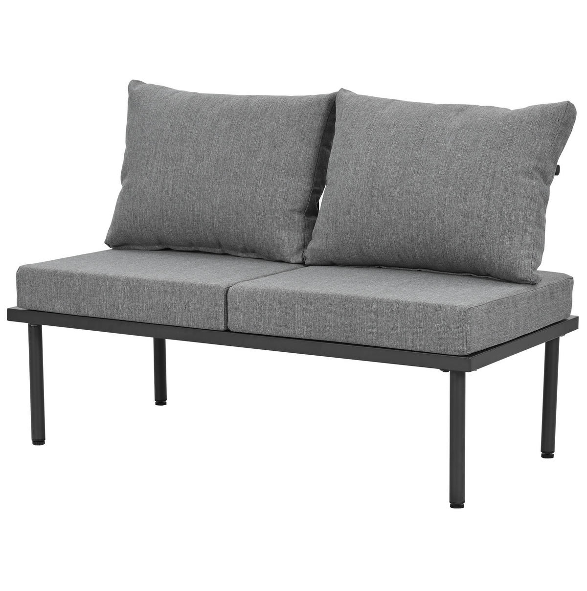 GARTENSET 231x174x66cm grau aus Stahl und Olefin, verstellbar - Grau, Metall - Modfu