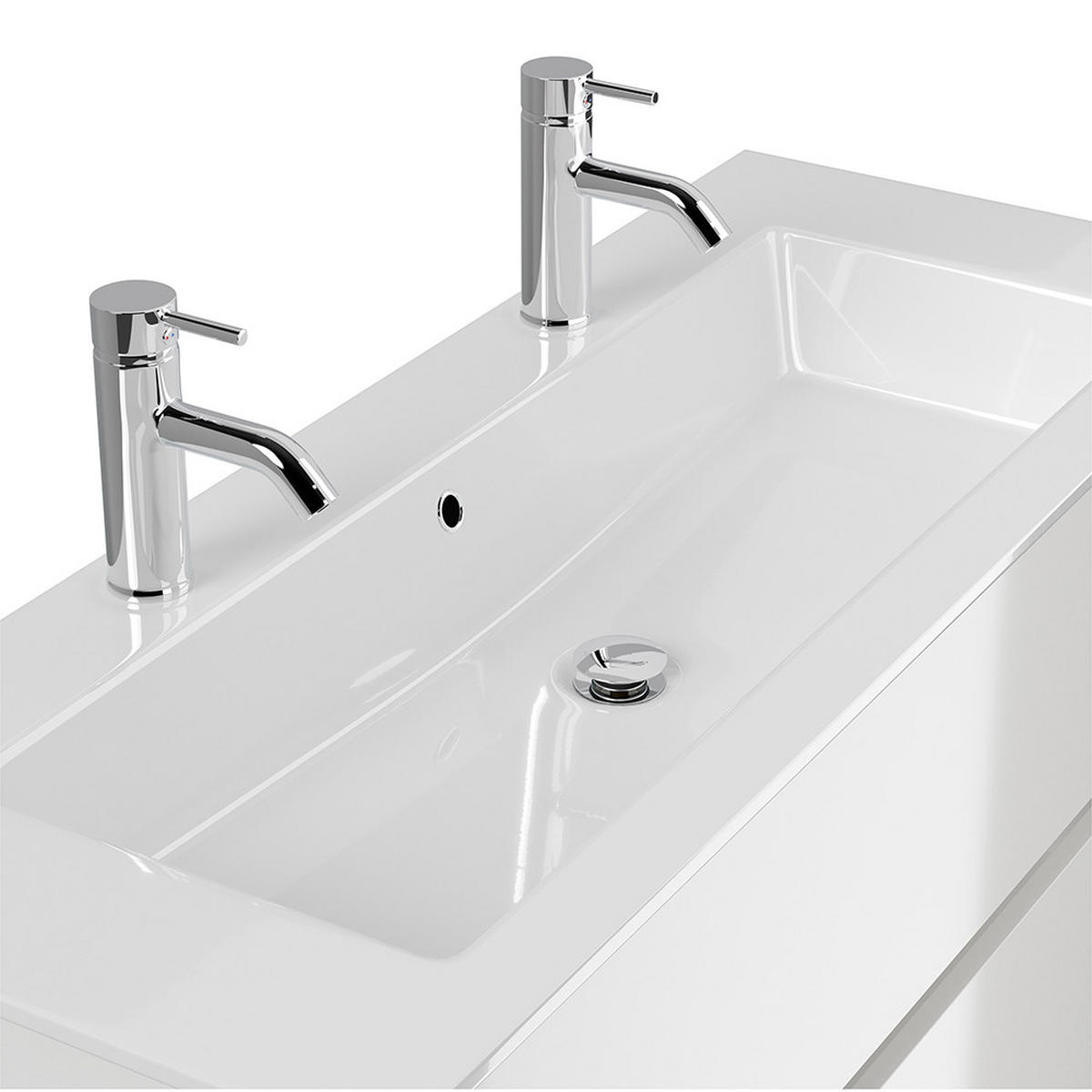 DOPPELWASCHTISCH Livigno-02 - Weiß, Holzwerkstoff (120/59/47cm) - Lomado