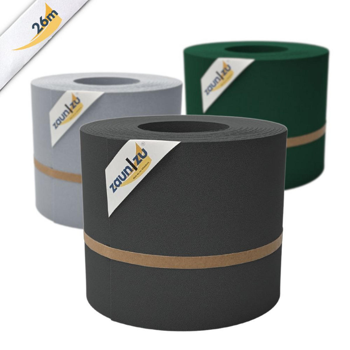 SICHTSCHUTZSTREIFEN Premium für Doppelstabmatten Zaunblende Anthrazit, 26m - Anthrazit, Kunststoff (2600/19cm) - ZAUN|ZU