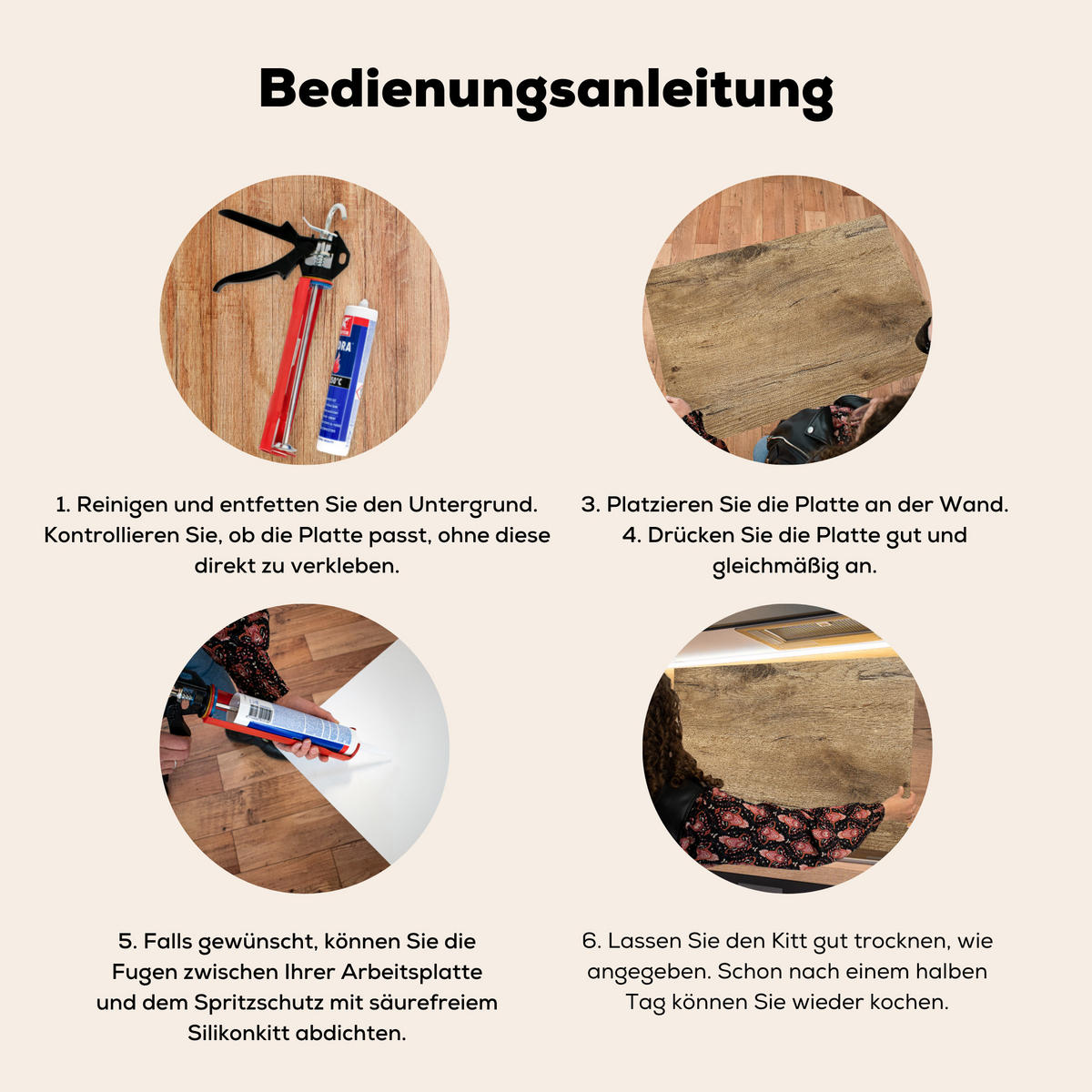 SPRITZSCHUTZ KÜCHE Holz - Braun - Holzoptik 90x60 cm - Eichefarben, Metall (90/0.3/60cm) - MuchoWow