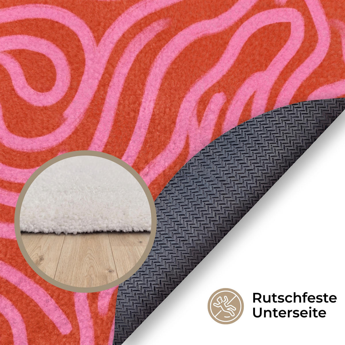 KOBERCE - Ružová - 90x90 cm - červená, textil/plast (90/0.4cm) - OnlyWow