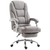CHEFSESSEL Stoff grau - Chromfarben/Grau, Textil/Metall (68/118/64cm) - CLP