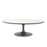 COUCHTISCH aus weißem marmor - tulipe 130/80/44 cm - Weiß, Holz (99/99/44cm) - Signature