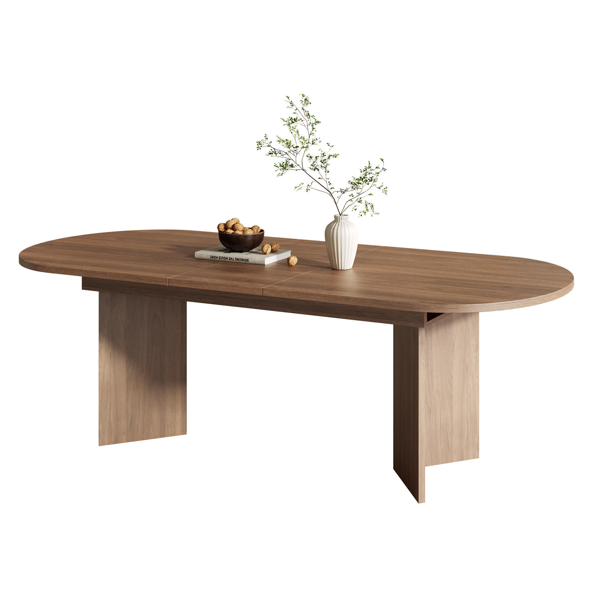 ESSTISCH 160/200/90 cm in Nussbaum ausziehbar mit abgerundeten Ecken - Walnussfarben, Holzwerkstoff (200/90/75cm) - Flora Grace