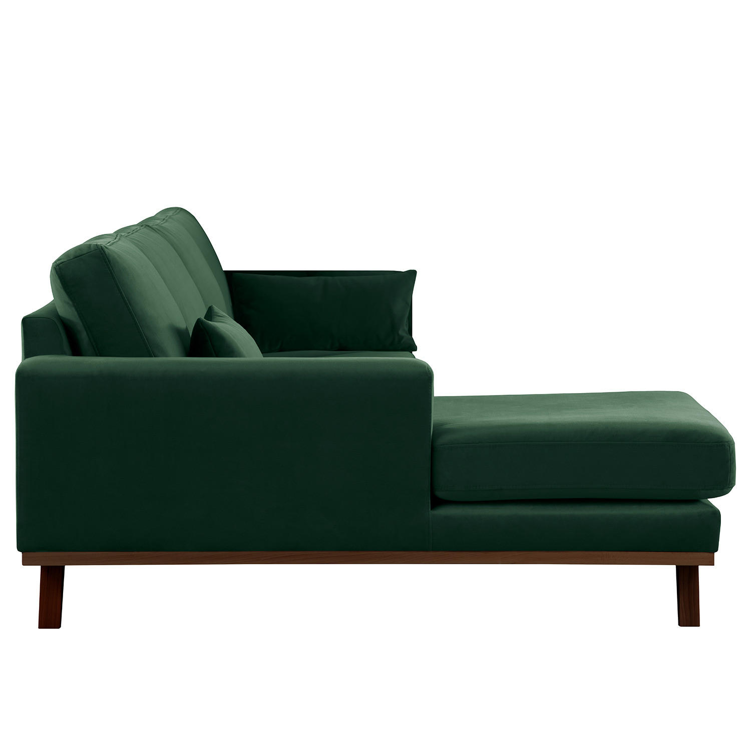 ECKSOFA mit Longchair - Buchefarben/Grün, Textil (281/153cm) - home24