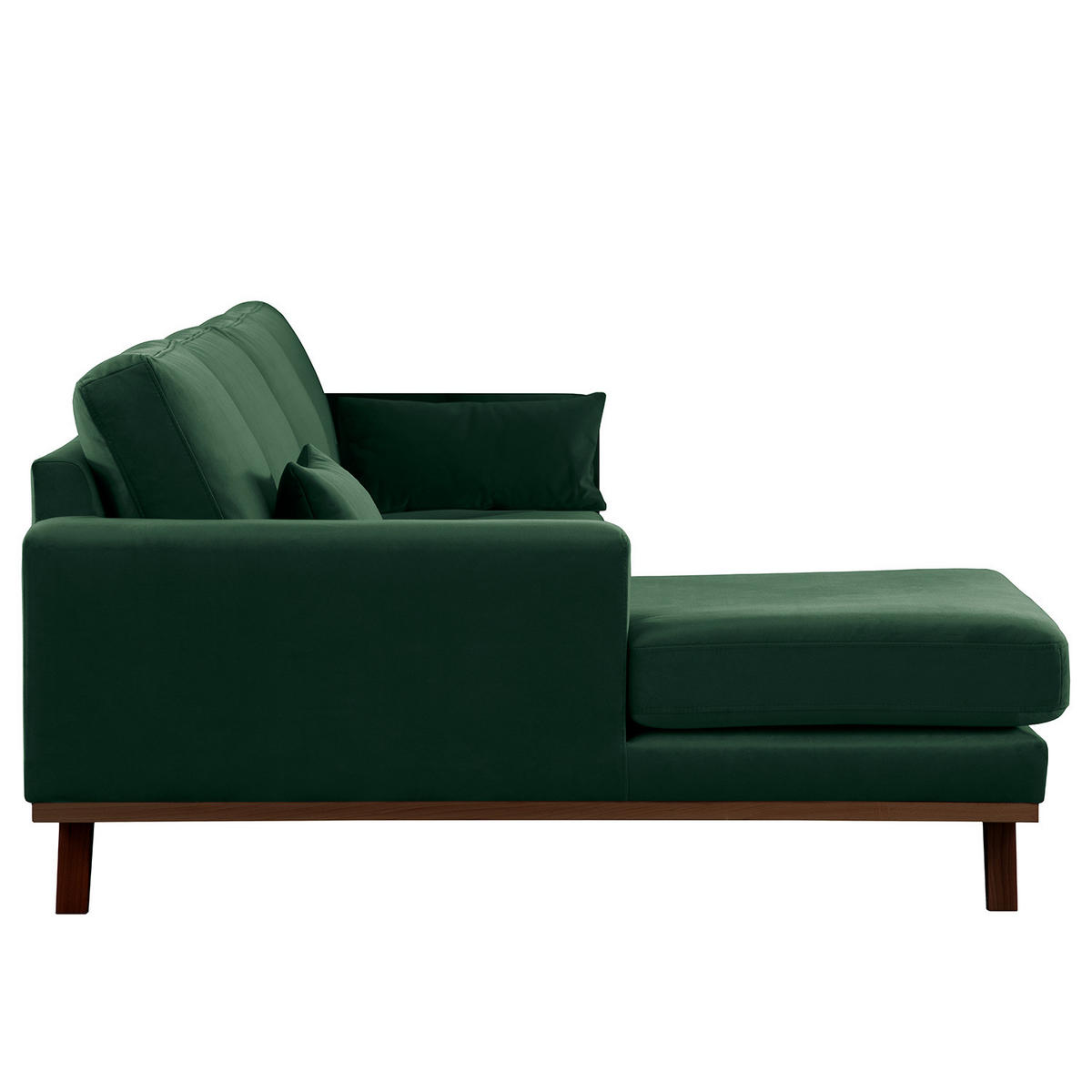 ECKSOFA mit Longchair - Buchefarben/Grün, Textil (281/153cm) - home24