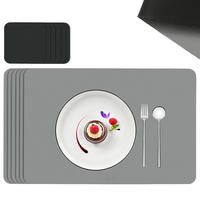 TISCHSET - Kunstleder - Doppelseitig - Schwarz/Hellgrau - Rechteckig - 44,5x30cm - 12 Stück - Hellgrau/Schwarz, Kunststoff (44.5/30cm) - Sänger