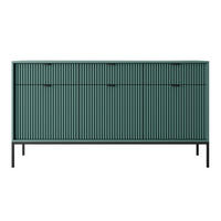 SIDEBOARD Vellore Grün mit schwarzem Gestell 154 cm - Schwarz/Grün, Holzwerkstoff/Metall (154/83/39cm) - Selsey