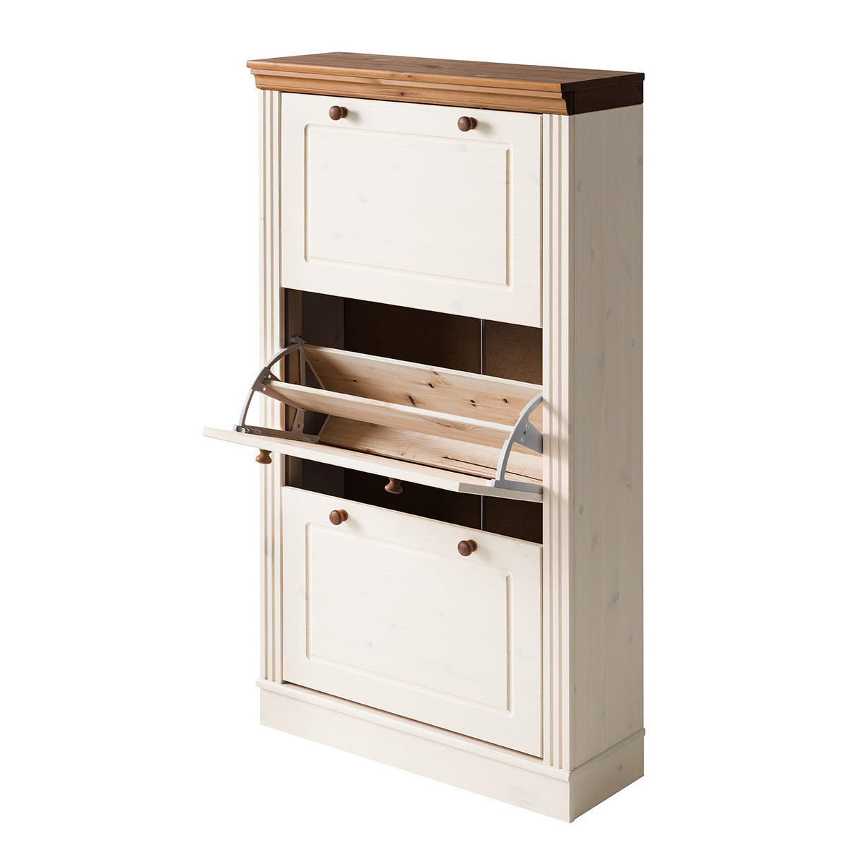 SCHUHKIPPER mit 3 Klappen - Kieferfarben, Holz (70/135/25cm) - home24