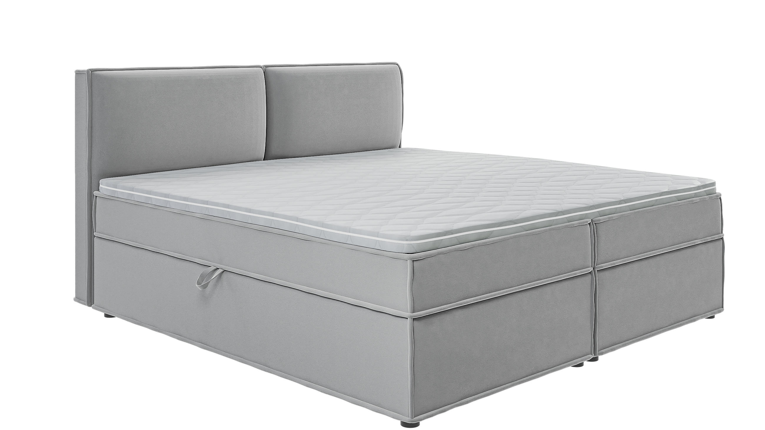 BOXBETT Eclipse 200/200 cm Grau Luxusmicrofaser - Schwarz/Grau, Holz/Kunststoff (200/200cm) - S-Style Möbel
