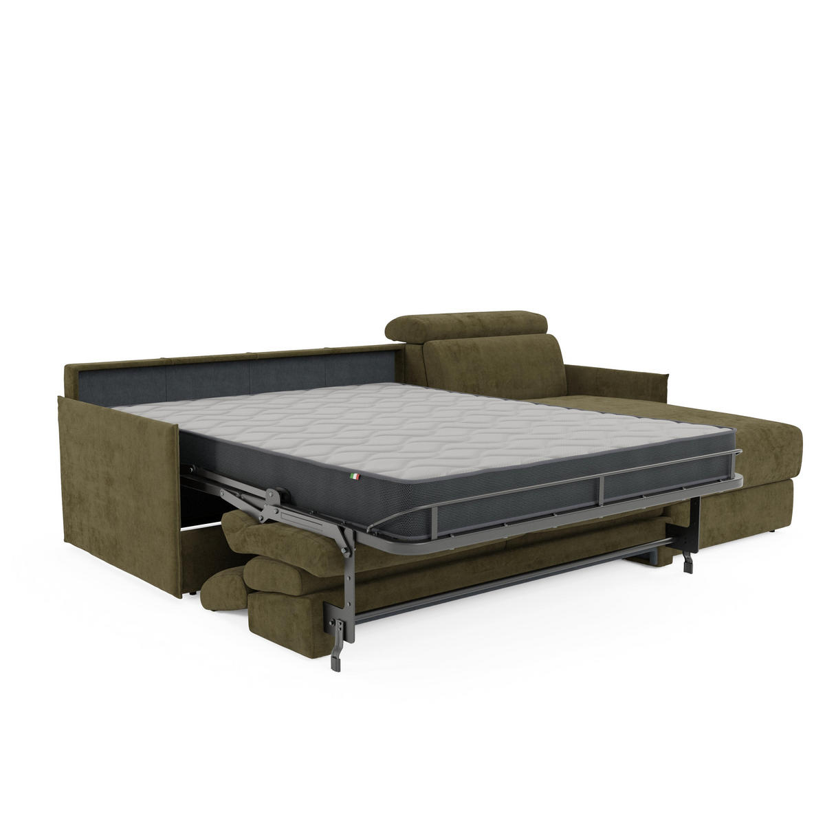 ECKSOFA Miryam - Grün, Metall (252/98cm) - Divani.store