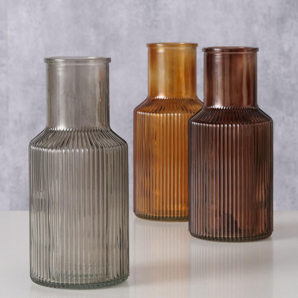 Thumbnail - Boltze Home Glasvase, Grau, Glas, 22.2 cm, Dekoration, Vasen, Glasvasen