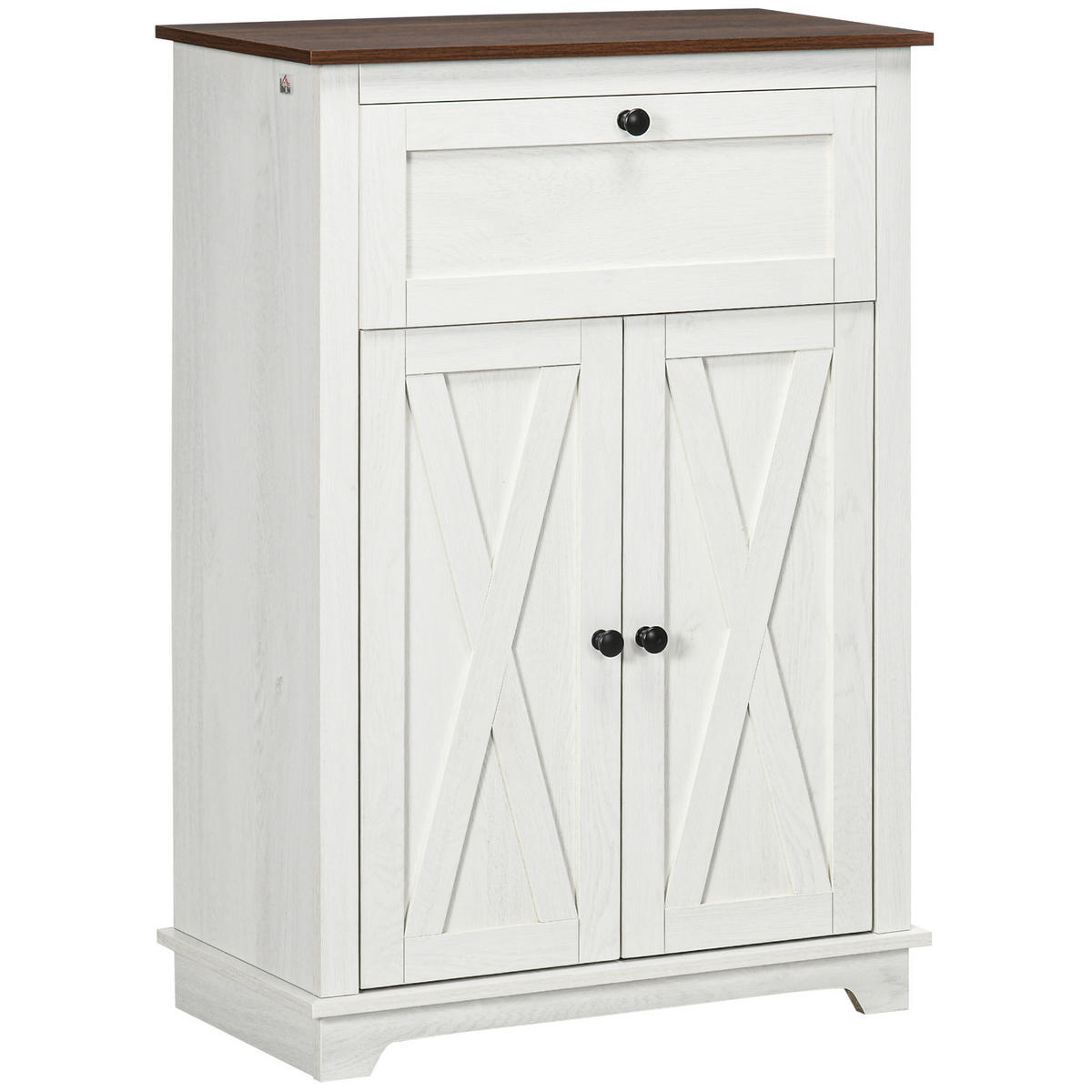 SIDEBOARD Weiß, 2 Türen, 1 Schublade, 60/30/87,5 cm - Weiß, Holz (60/87.5/30cm) - PANGIVO