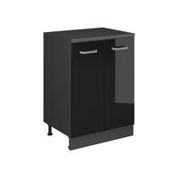 SKRINKA DO PODKROVIA Rion Čierny vysoký lesk 60 x 81.6 cm bez sklonu s 2 dverami - čierna s vysokým leskom, kompozitné drevo (60/83.8/46cm) - Vicco
