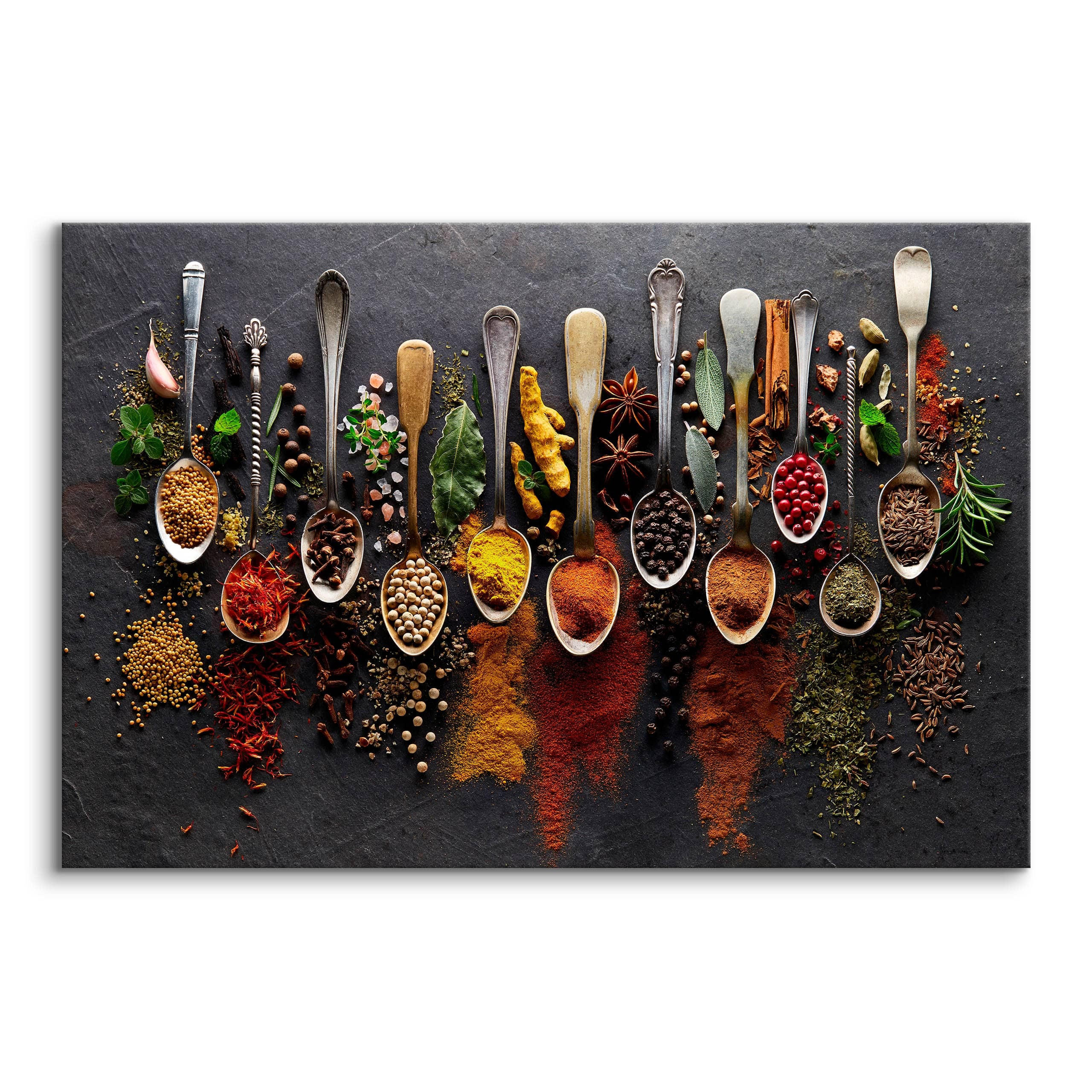 Thumbnail - Muralo Leinwandbild, Rot, Grün, Schwarz, Weiß, Beige, Braun, Orange, Grau, Textil, Essen/Getränk, Orientalisch, Rechteck...