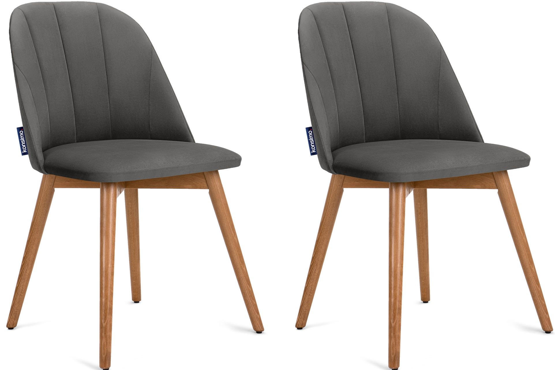 ESSZIMMERSTÜHLE BAKERI (2er-Set), grau / Eiche hell - Eichefarben/Grau, Holz/Buchenholz (48/86/44cm) - KONSIMO®