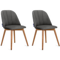 ESSZIMMERSTÜHLE BAKERI (2er-Set), grau / Eiche hell - Eichefarben/Grau, Holz/Buchenholz (48/86/44cm) - KONSIMO®