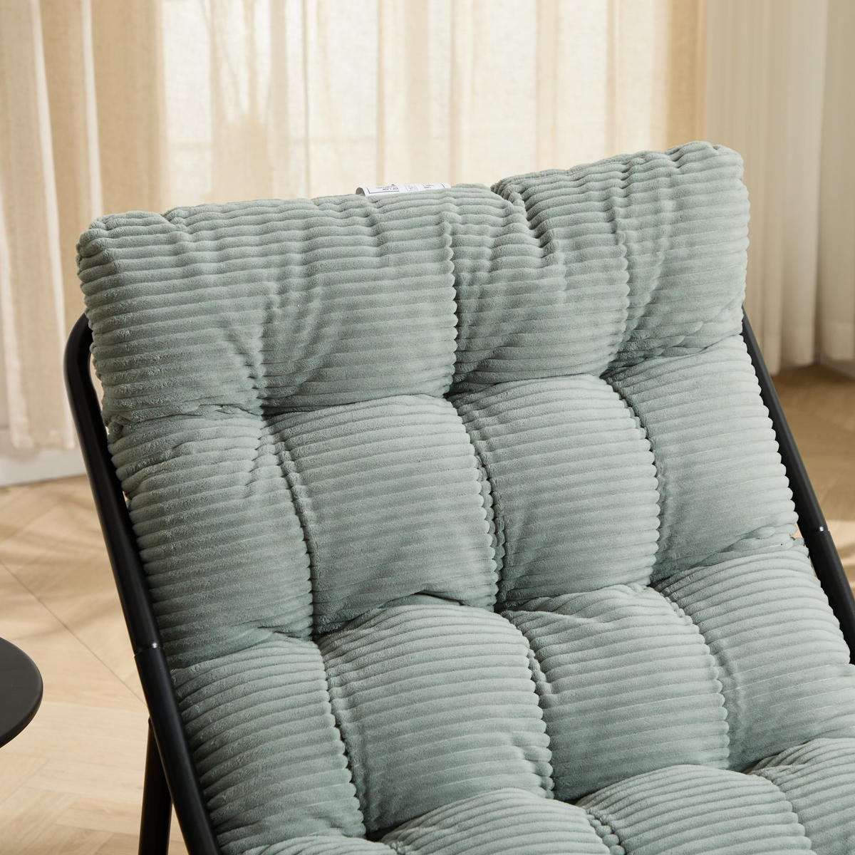 SESSELSET, Relaxsessel mit Hocker,Stahlrahmen,Cord,Hellgrün - Grün, Metall (78/86/65cm) - LVHOM