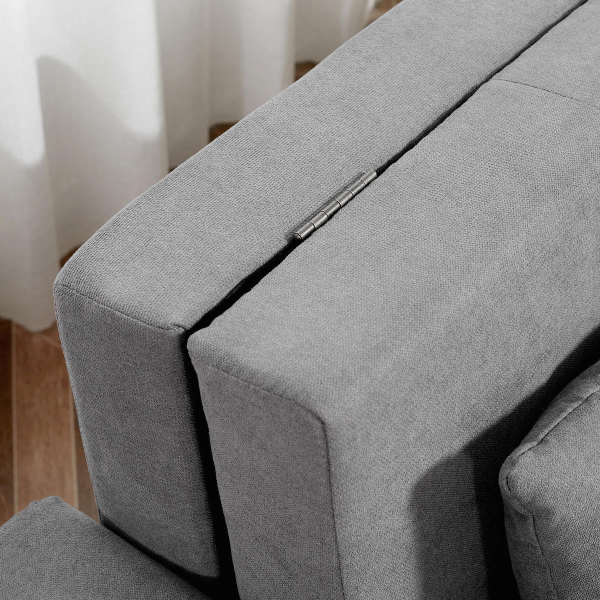 SCHLAFSOFA, Polyester, Holz, Grau - Grau, Holzwerkstoff/Kunststoff (101/81/152cm) - HOMCOM