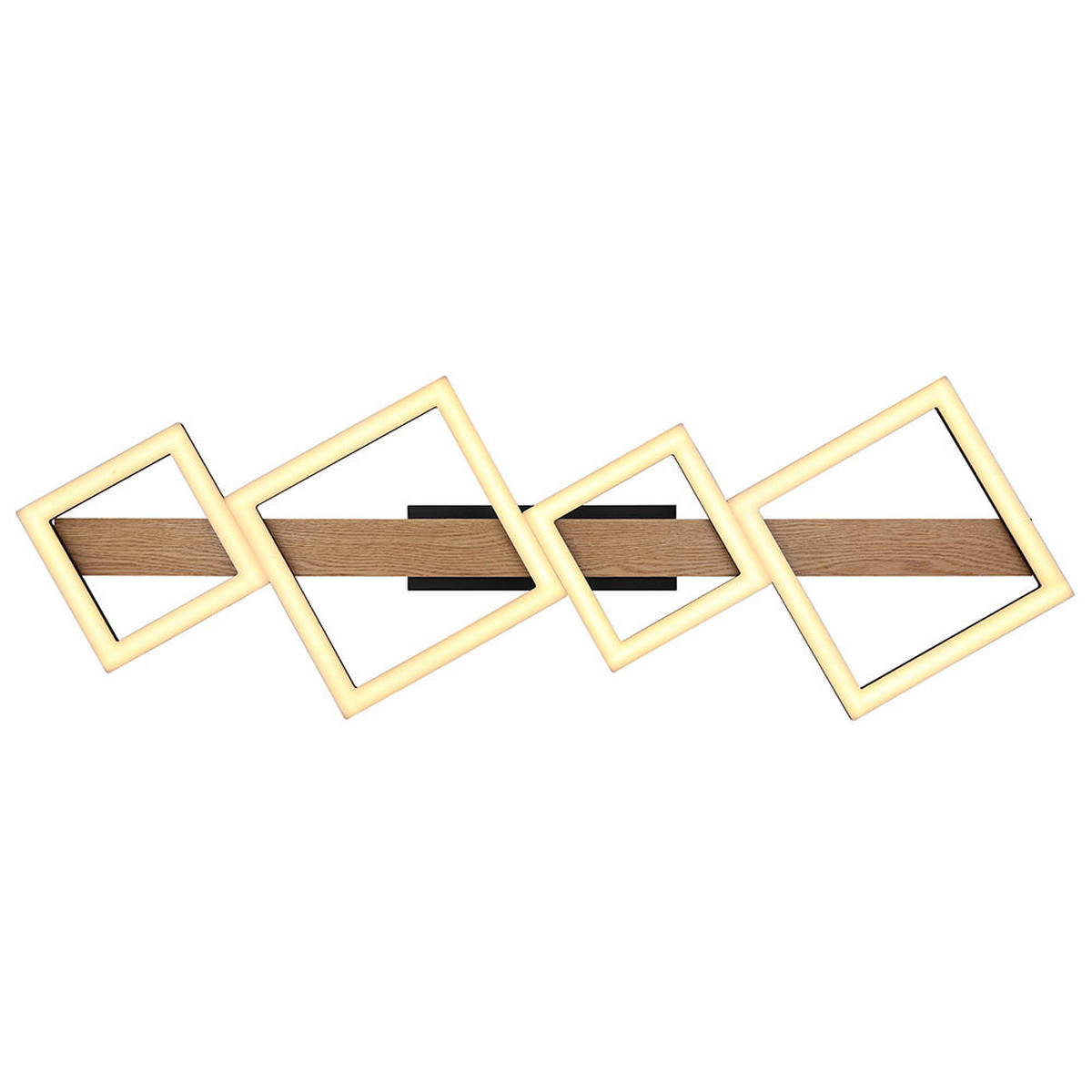 LED DECKENLEUCHTE Holzoptik Braun Quadrate - Braun, Metall (92/30/13cm) - Globo Lighting