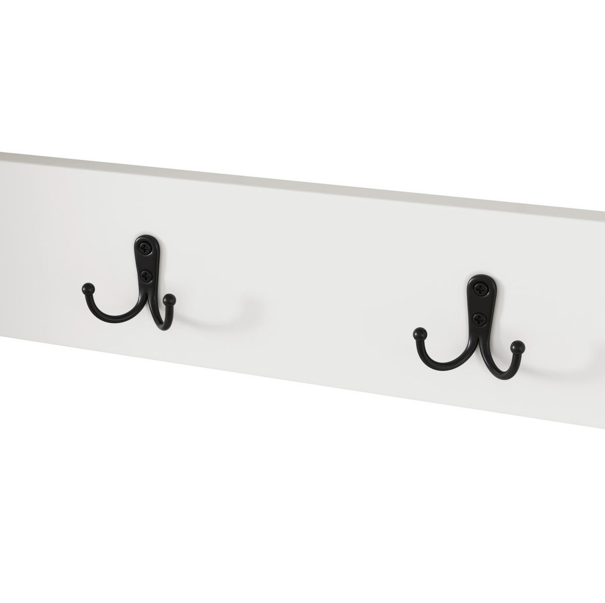 SCHUHSCHRANK aus Spanplatte 70x25x165cm in Weiß mit 8 Haken - Weiß, Holzwerkstoff (70/165/25cm) - Modfu