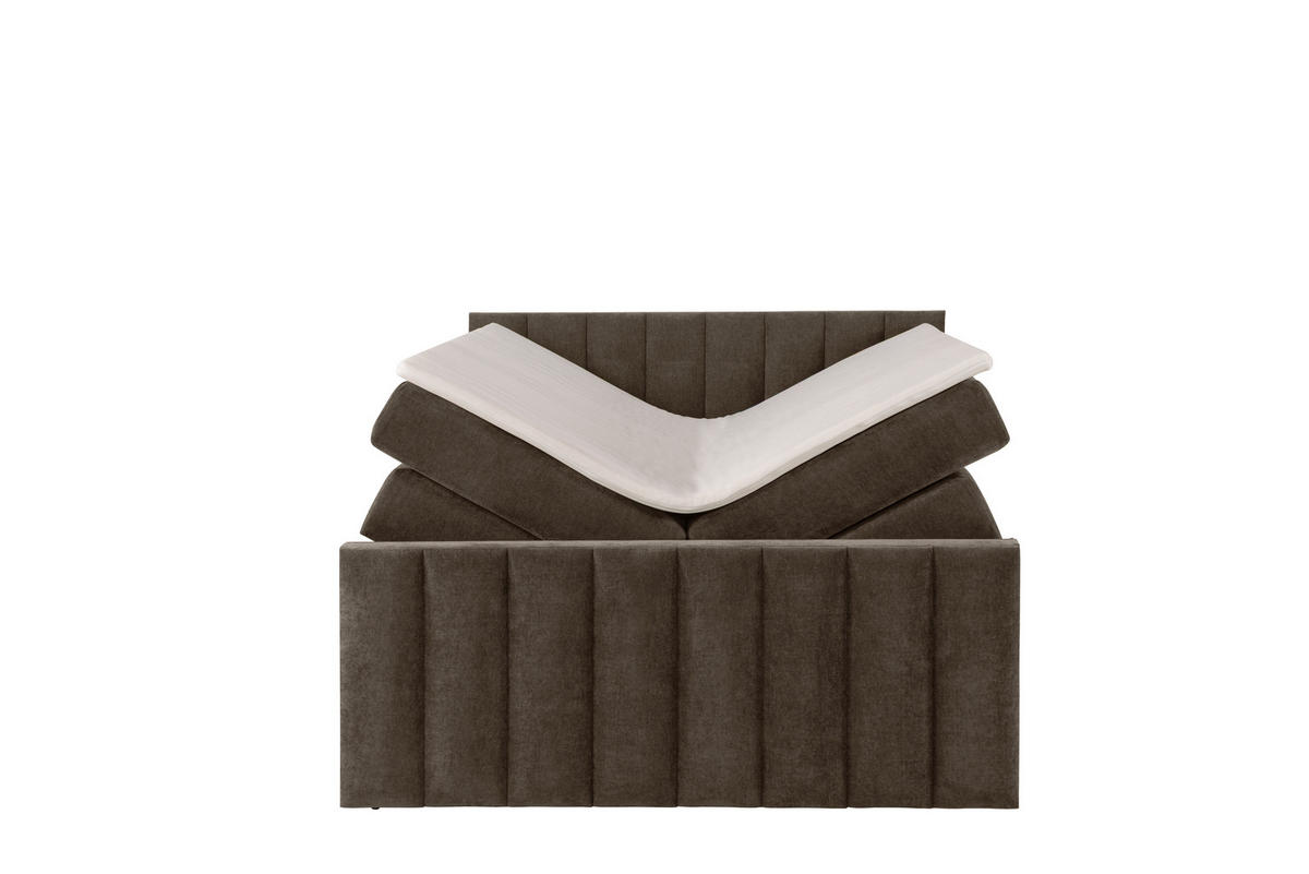 BOXSPRINGBETT VELTRA mit Topper und Bettkasten, Braun, 120x200 cm - Braun, Textil (120/200cm) - KS Home Concept